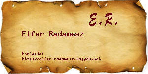 Elfer Radamesz névjegykártya